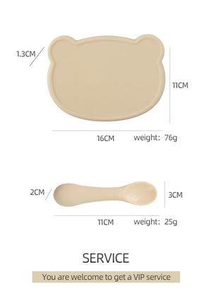 Baby Silicone Bear Boilable Anti-Fall Tableware: The Perfect Dining Companion for Your Little One