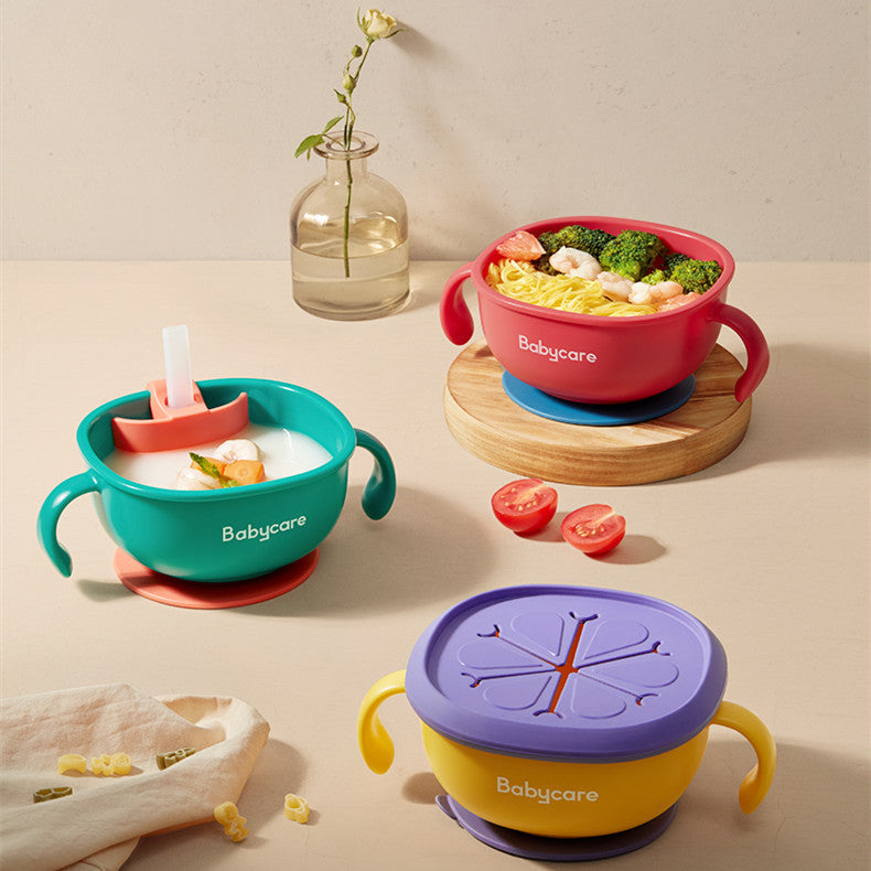 Babycare 3-in-1 Suction Feeding Bowl with Straw Set