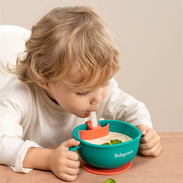 Babycare 3-in-1 Suction Feeding Bowl with Straw Set