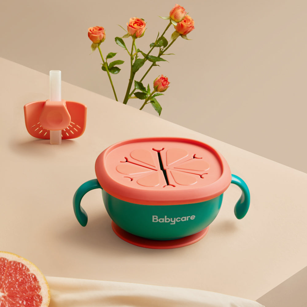Babycare 3-in-1 Suction Feeding Bowl with Straw Set