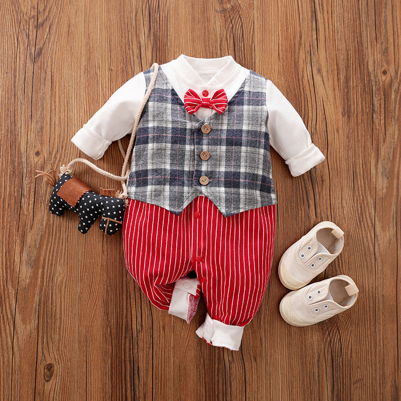Baby Long Sleeve Spring Autumn Gentleman Jumpsuit