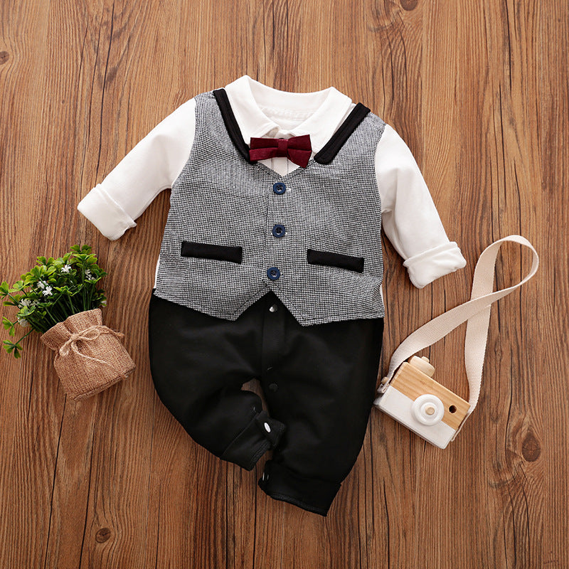 Baby Long Sleeve Spring Autumn Gentleman Jumpsuit