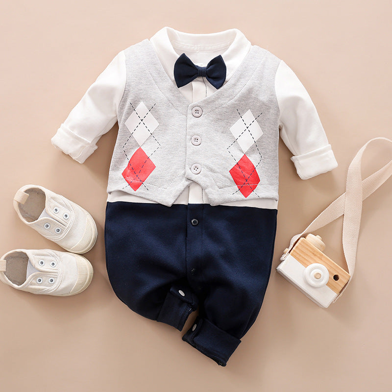 Baby Long Sleeve Spring Autumn Gentleman Jumpsuit