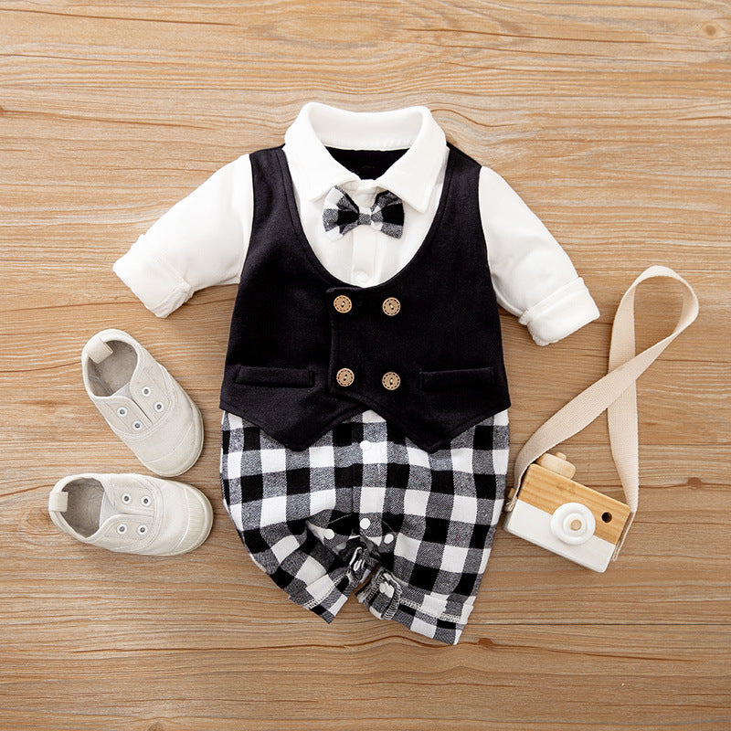 Baby Long Sleeve Spring Autumn Gentleman Jumpsuit