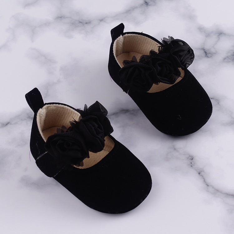 Baby Soft Sole Cotton Flower Toddler Shoes