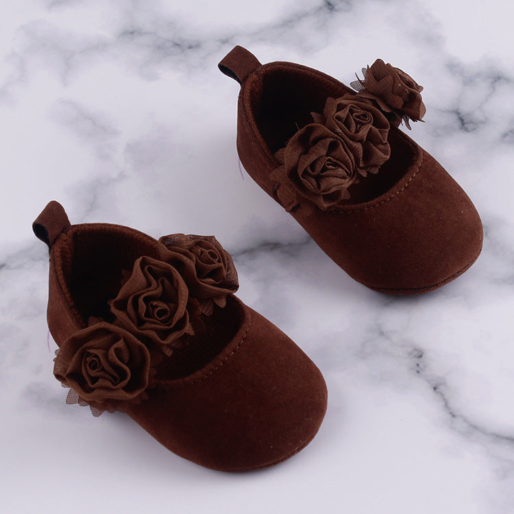 Baby Soft Sole Cotton Flower Toddler Shoes
