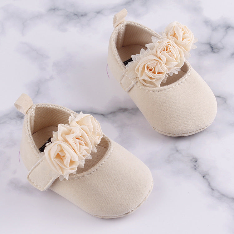 Baby Soft Sole Cotton Flower Toddler Shoes