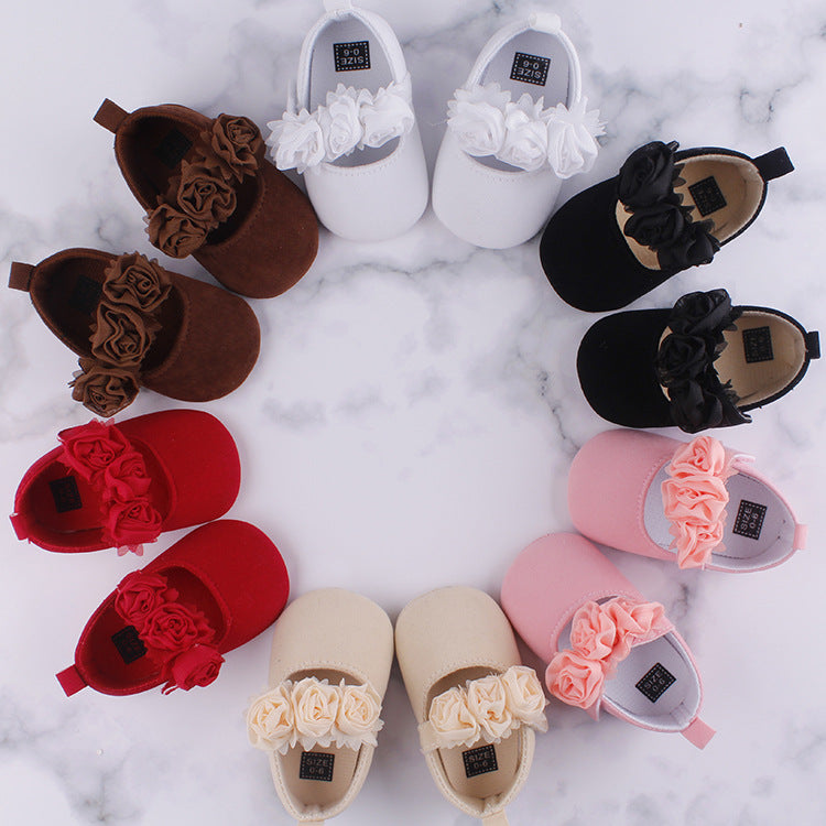 Baby Soft Sole Cotton Flower Toddler Shoes