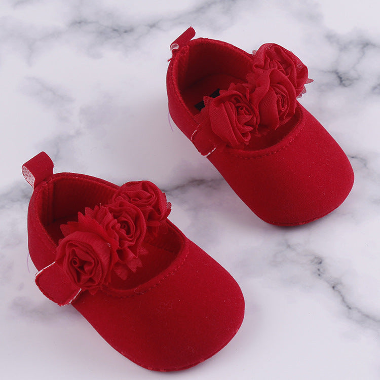 Baby Soft Sole Cotton Flower Toddler Shoes