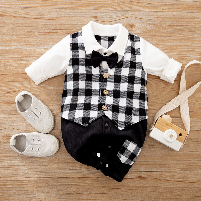 Gentleman Baby Long Sleeve Romper Outfit