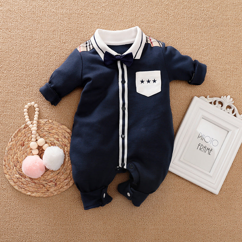 Gentleman Baby Long Sleeve Romper Outfit