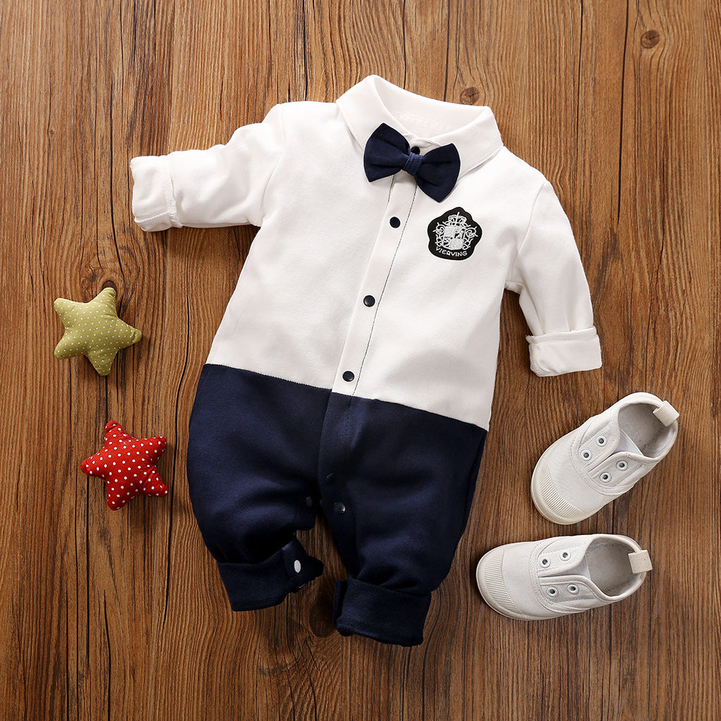 Gentleman Baby Long Sleeve Romper Outfit