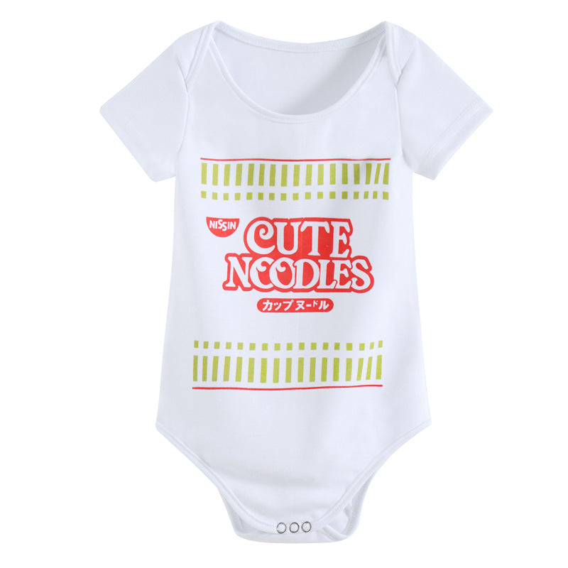 Baby Cute Noodles Short Sleeve Triangle Romper