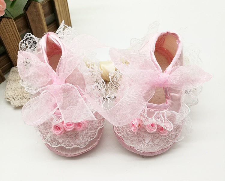 Manufacturer Taobao Baby Toddler Soft Sole Lace Princess Shoes