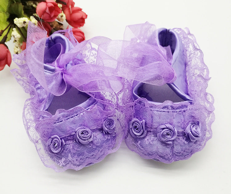 Manufacturer Taobao Baby Toddler Soft Sole Lace Princess Shoes