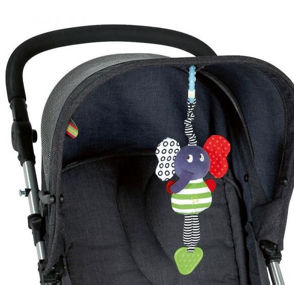 Musical Elephant Stroller Hanging Teether Baby Toy