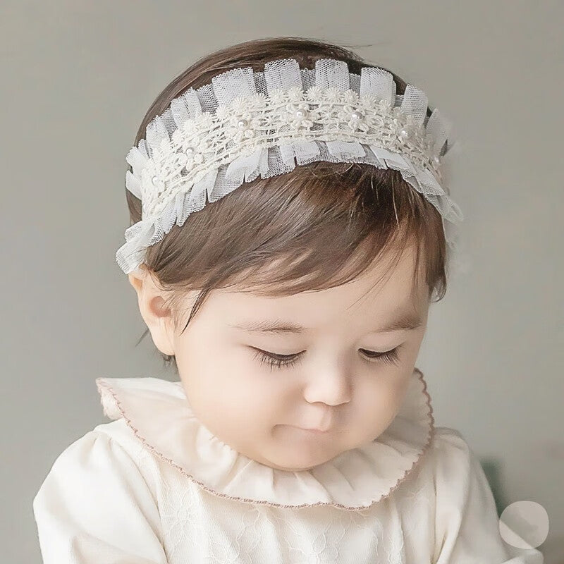 Baby Girls Cute Bow-Knot Headband Soft Lace Floral Hairband