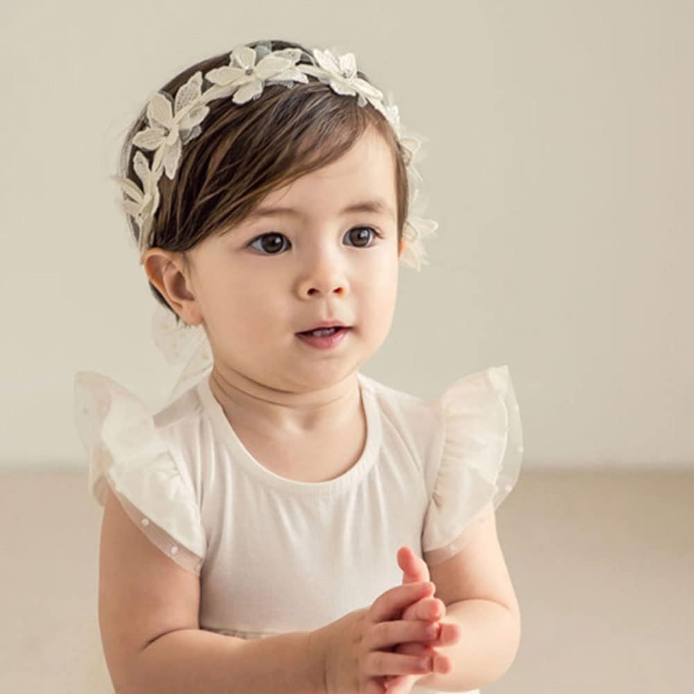 Baby Girls Cute Bow-Knot Headband Soft Lace Floral Hairband