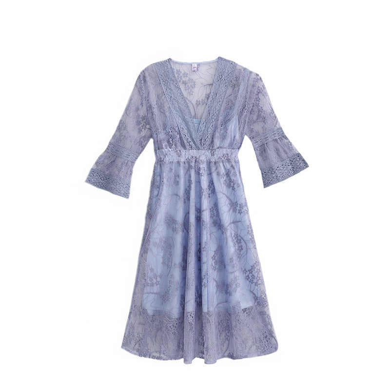 Two-piece Maternity Dress With Lace Dress