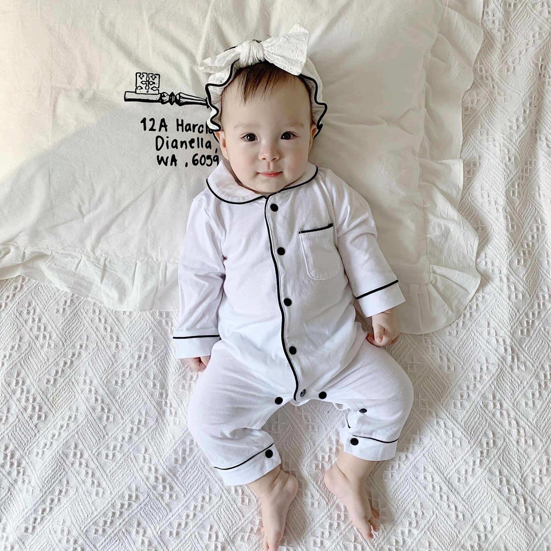 Baby Solid Color Onesie Pajama Outfit