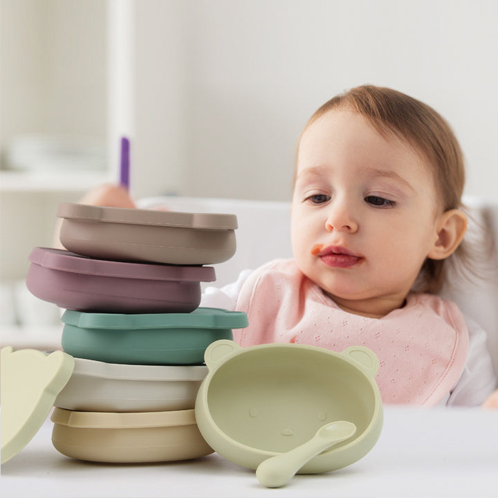 Baby Silicone Bear Boilable Anti-Fall Tableware