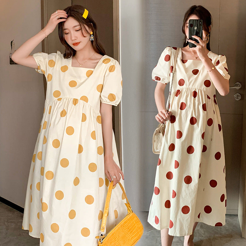 Summer Fashion Maternity Polka Dot Dress