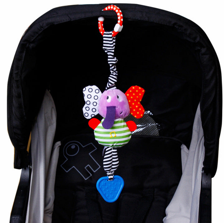 Musical Elephant Stroller Hanging Teether Baby Toy