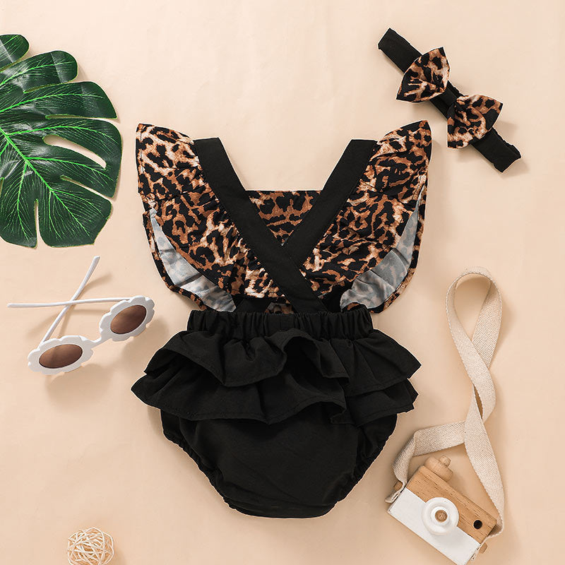 Baby Triangle Rompers Going OutSummer Leopard Print