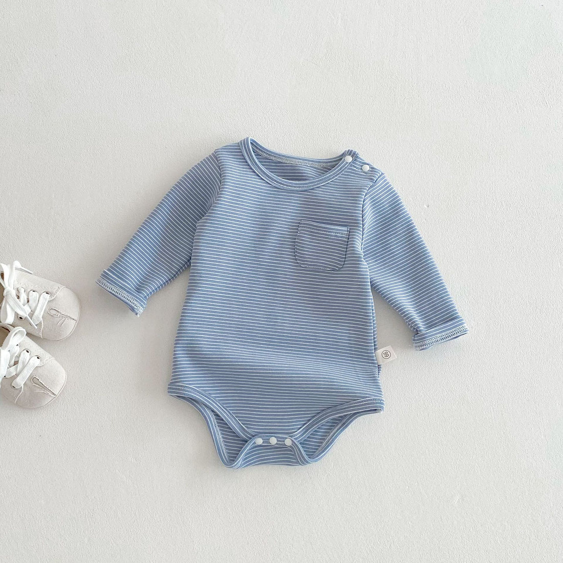 Striped Triangle Baby Long Sleeve Romper (Unisex Jumpsuit)