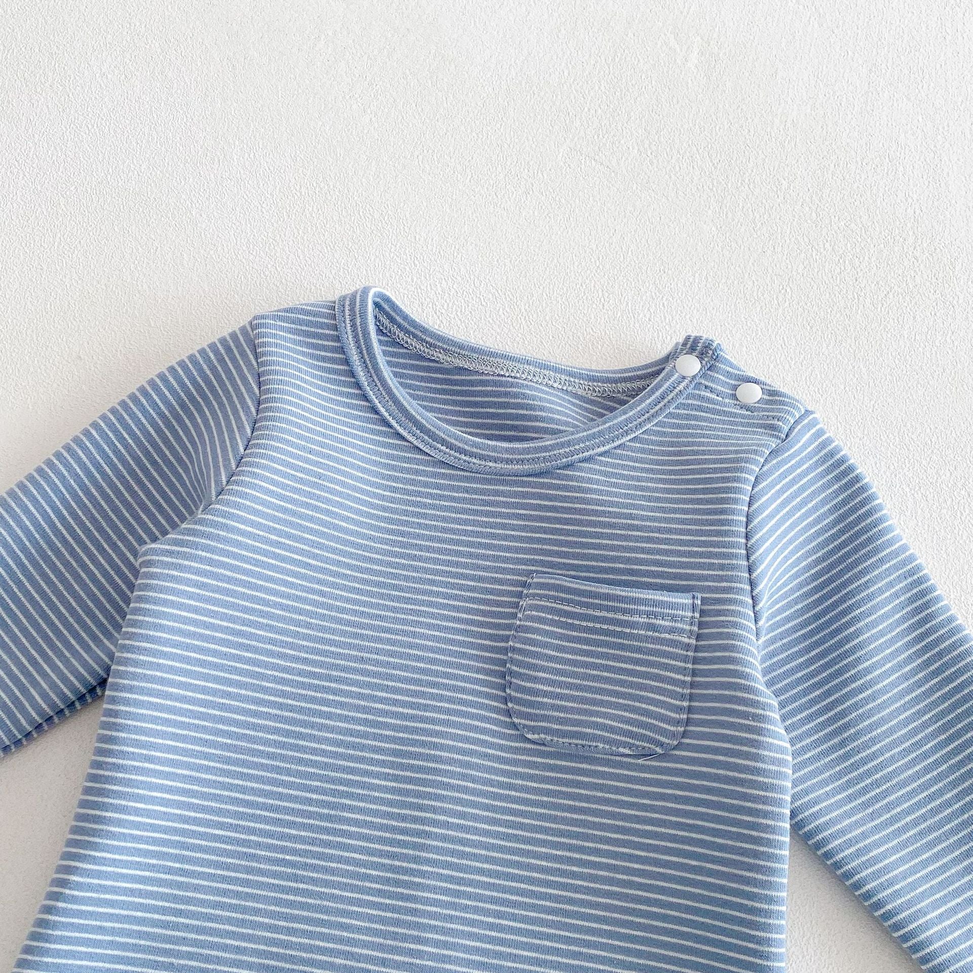 Striped Triangle Baby Long Sleeve Romper (Unisex Jumpsuit)