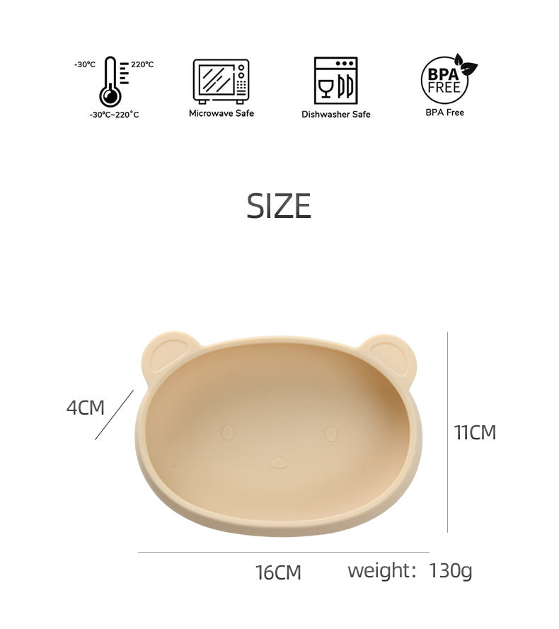 Baby Silicone Bear Boilable Anti-Fall Tableware