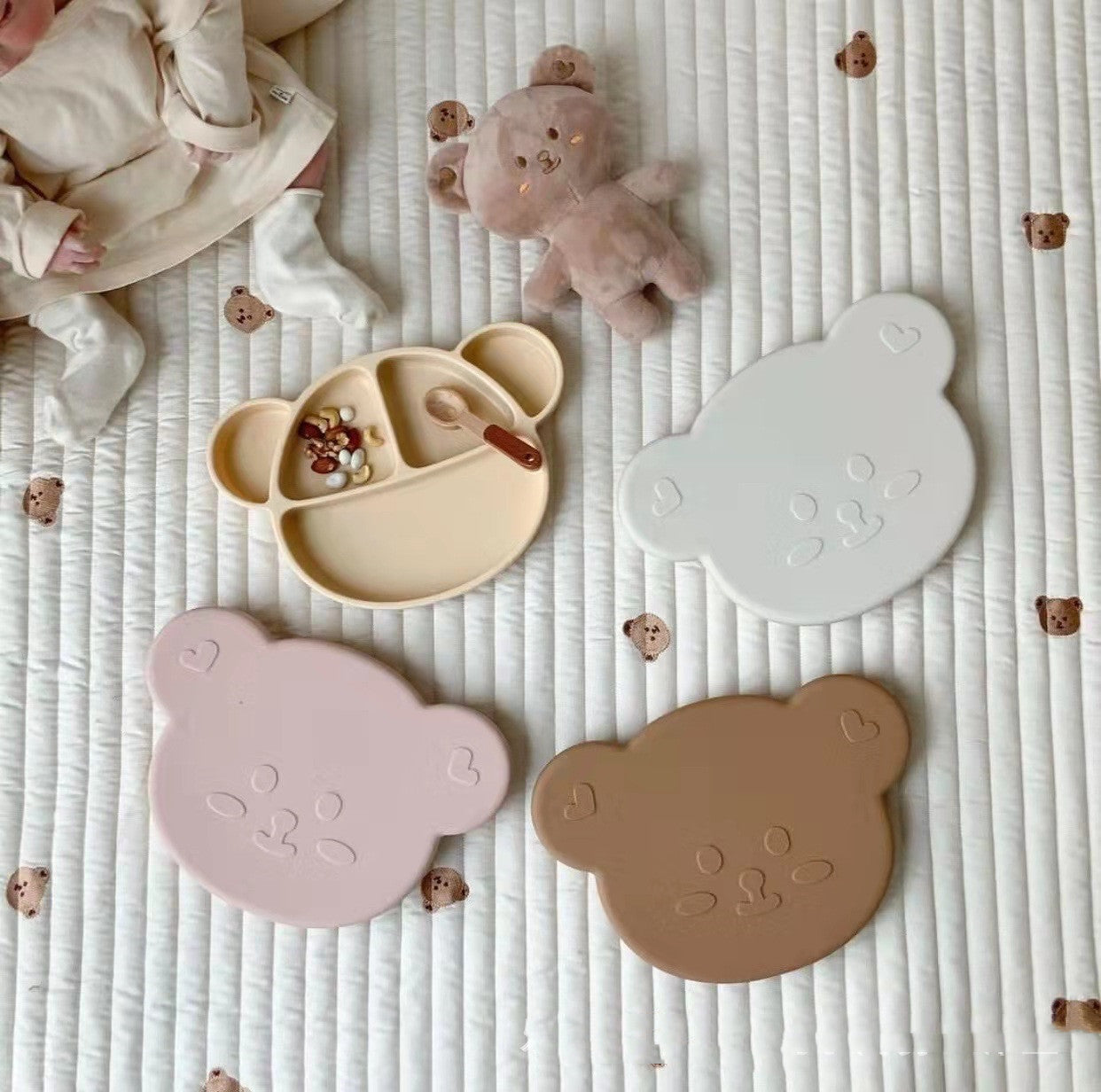 Baby Silicone Suction Feeding Bowl Set