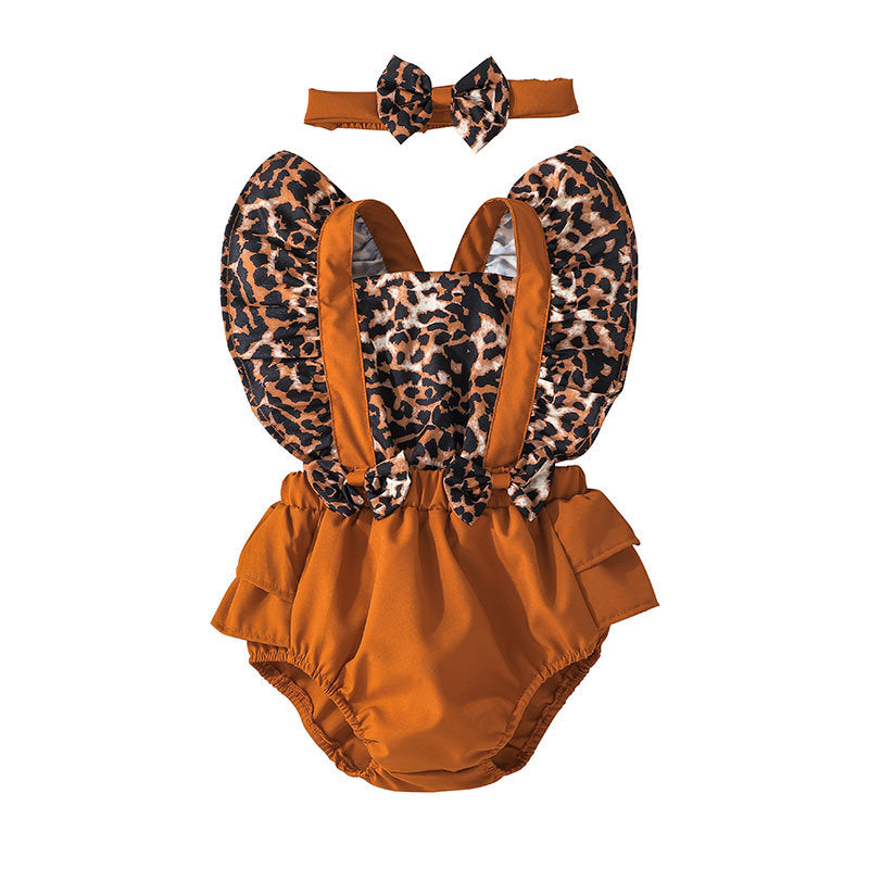 Baby Triangle Rompers Going OutSummer Leopard Print