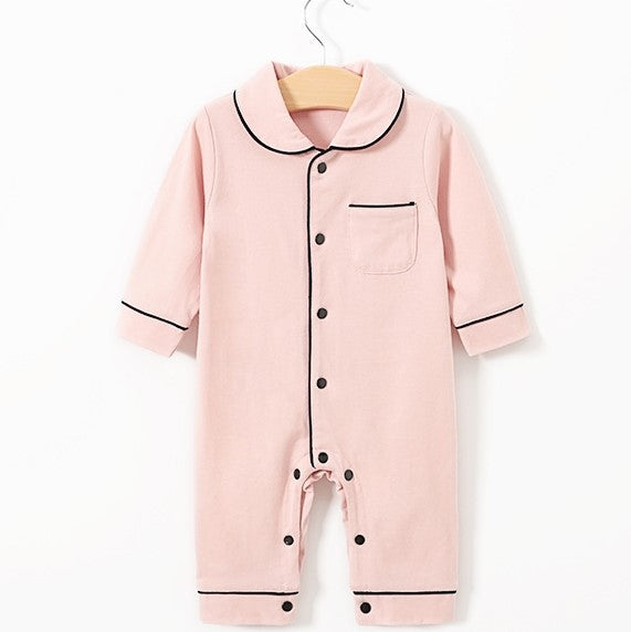 Baby Solid Color Onesie Pajama Outfit