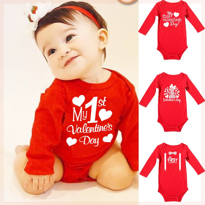 Valentine's Day Newborn Baby Summer Rompers Cotton