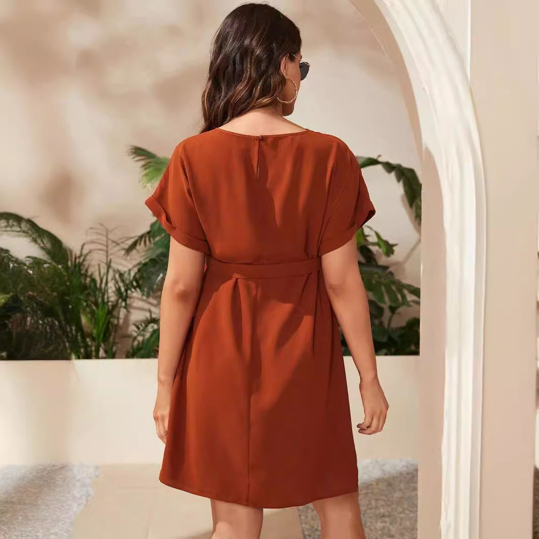 Maternity Bat Sleeve Girdle Dress