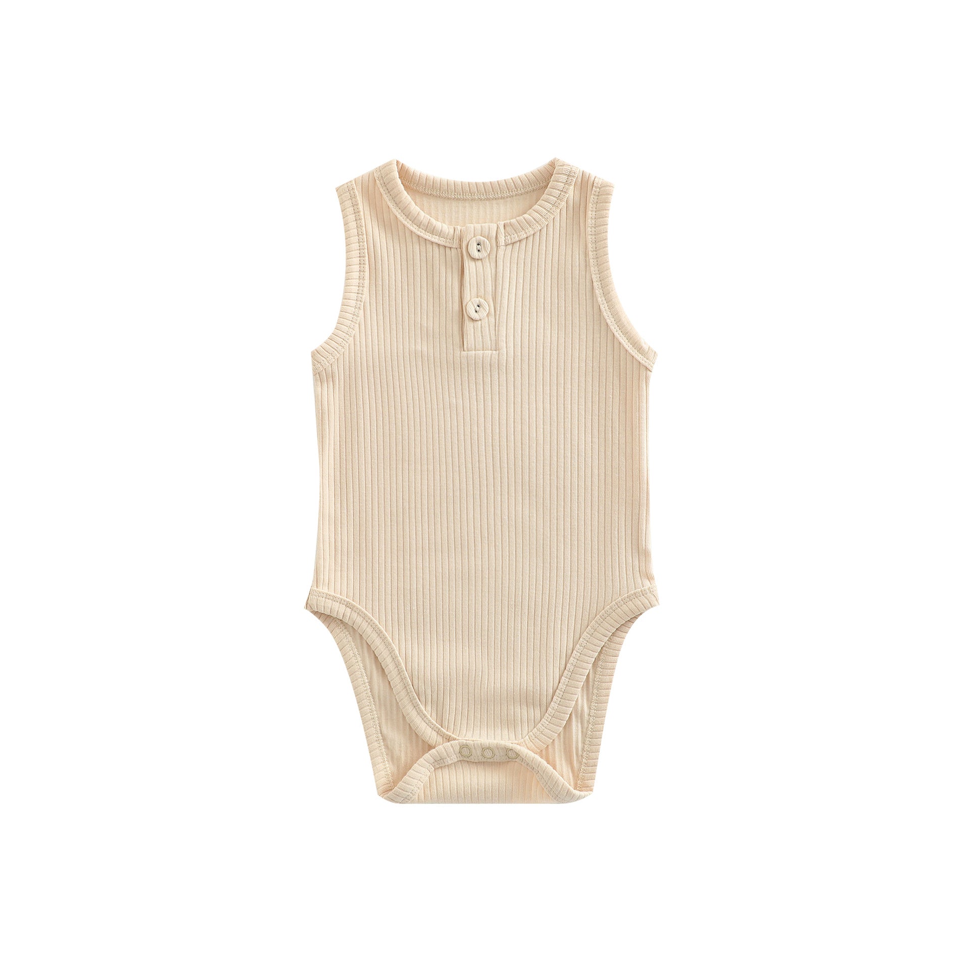 Sunken Stripe Vest Baby Pure Cotton Rompers Female