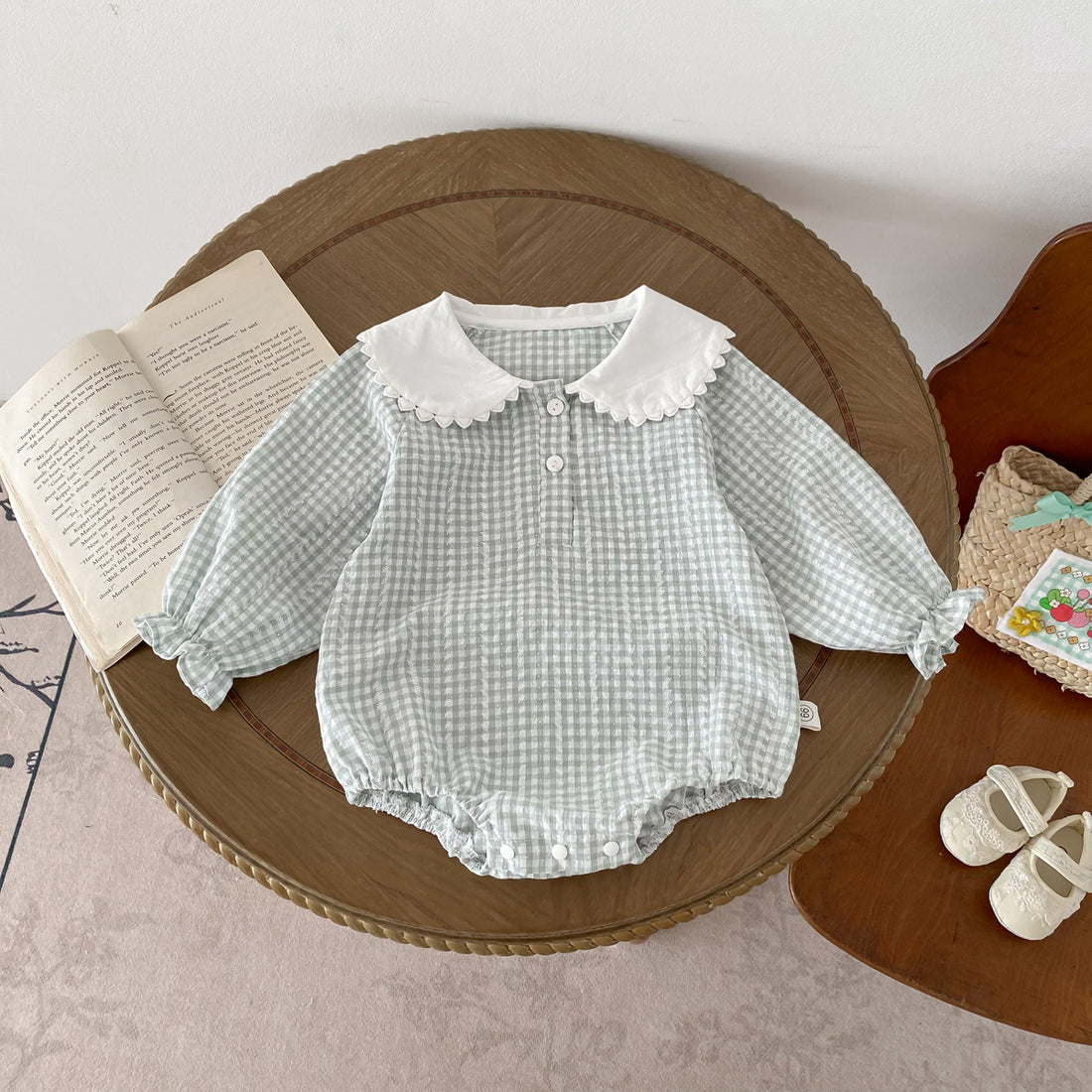 Long Sleeve Bottom-covering Rompers Baby Girl Doll Collar Romper