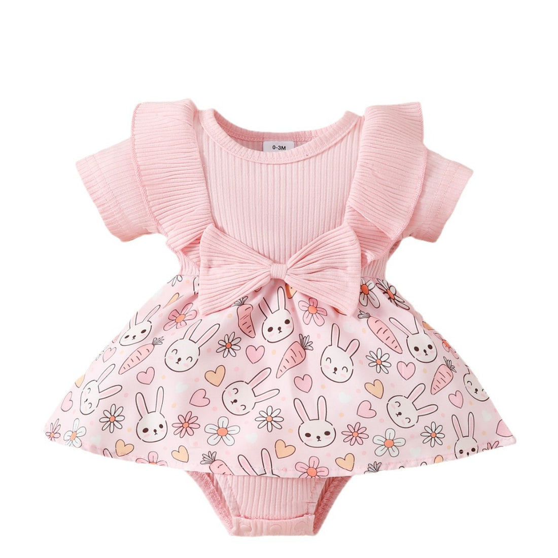 Baby Floral Bow One-Piece Triangle Romper