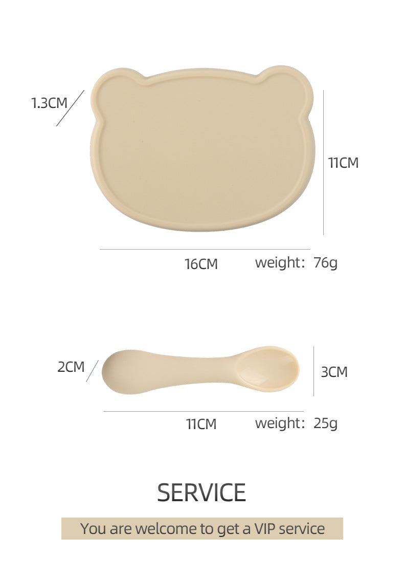 Baby Silicone Bear Boilable Anti-Fall Tableware