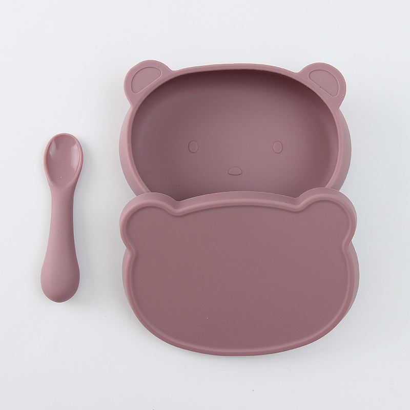 Baby Silicone Bear Boilable Anti-Fall Tableware